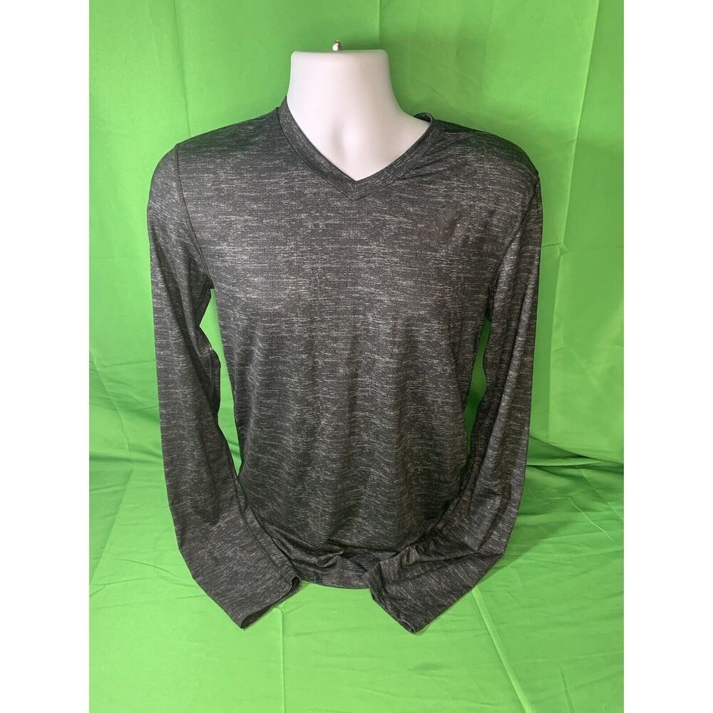 ADIDAS TECHFIT CLIMALITE Mens SMALL  Size Gray Fitted Long Sleeve Logo Training